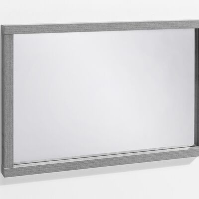 COMPOSAD | Specchio della Linea LAFABRICA con Cornice in Legno, Specchio Bagno, Ingresso e Soggiorno, Specchio Moderno, (LxAxP) 90x6x60 cm, Colore Grigio Cemento, Made in Italy