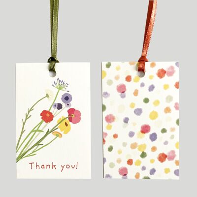 Set of 6 gift tags | little thank you greeting