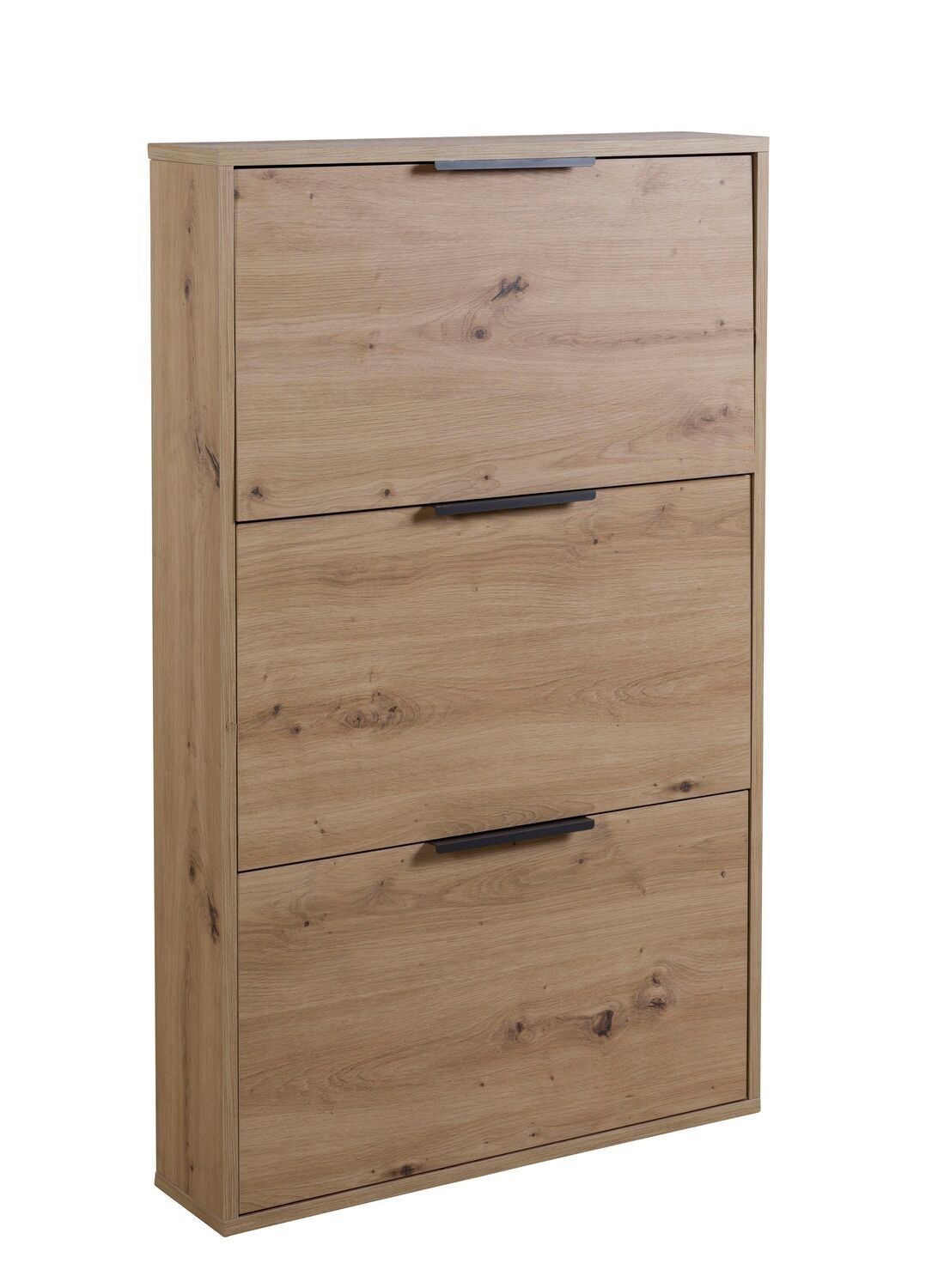 COMPOSAD | Scarpiera Slim della Linea ESPRESSO con 3 Ribalte, Scarpiera Salvaspazio, per Ingresso, Ripostiglio, Portascarpe, (LxAxP) 65x105,5x15 cm, Colore Rovere Oak Mielato, Made in Italy