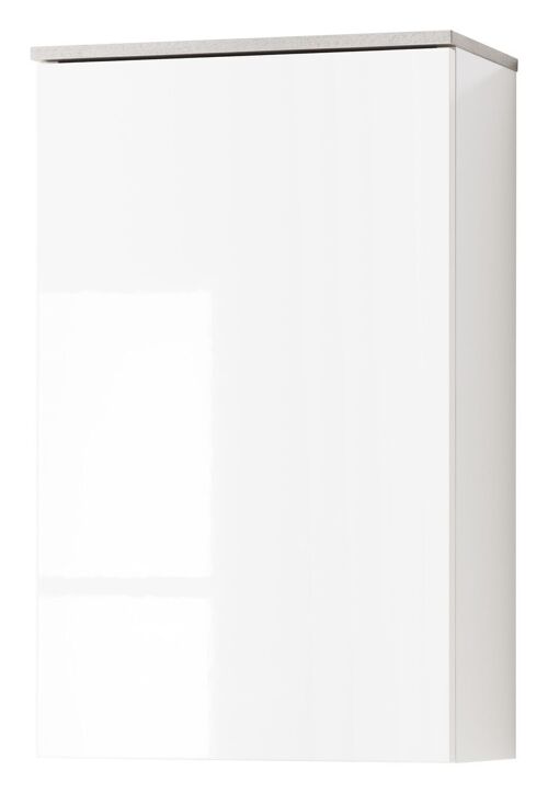 COMPOSAD | Pensile Bagno della Linea GALAVERNA, Mobiletto Bagno, Armadietto Salvaspazio Bagno, (LxAxP) 40x65x22 cm, Colore Cemento e Bianco Laccato, Made in Italy
