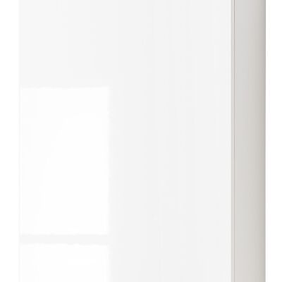 COMPOSAD | Bathroom Wall Unit from the GALAVERNA Line, Bathroom Cabinet, Space-saving Bathroom Cabinet, (WxHxD) 40x65x22 cm, Cement and Lacquered White Colour, Made in Italy
