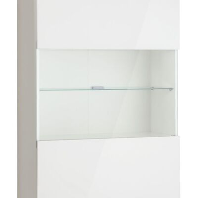 COMPOSAD | Wandschrank der MUNDI-Linie mit 1 Tür, Wandschrank, Wohnzimmer, hängender Wohnraumschrank, (BxHxT) 70x102,70x29,20 cm, Farbe Eichenhonig und weiß lackiert, hergestellt in Italien