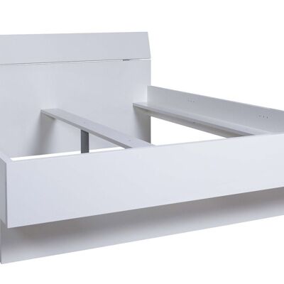COMPOSADE | Lit King Size de la Ligne MUNDI, Lit, Chambre à Coucher Moderne et Élégant, Laqué Blanc, (LxHxP) 201,4x92x216,7 cm, Laqué Blanc, Fabriqué en Italie