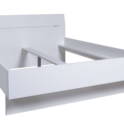 COMPOSAD | French Double Bed, Modern Bed, (WxHxD) 145.40x92x204.20 cm, Lacquered White Colour, Made in Italy