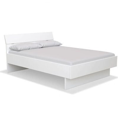 COMPOSAD | French Double Bed, Modern Bed, (WxHxD) 145.40x92x204.20 cm, Lacquered White Colour, Made in Italy