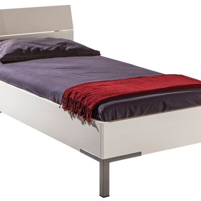 COMPOSADO | Cama de la línea PRIVILEGIO, cama individual moderna, estructura de cama, (AnxAlxPr) 96,40x86,80x211,80 cm, lacado color blanco, Made in Italy