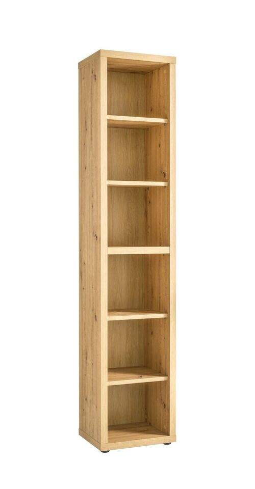 COMPOSAD | Libreria Colonna della Linea RILEGA con 6 Vani, Libreria Stretta, Moderna, per Ufficio, Soggiorno, Studio, (LxAxP) 45.2x216.8x35.5 cm, Rovere Miele, Made in Italy