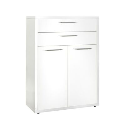 COMPOSAD | Storage Unit from the DISEGNO Line with 2 Doors and 2 Drawers, Archive Document Cabinet, (WxHxD) 81.60x112x35.7 cm, Lacquered White, Study, Office, Made in Italy