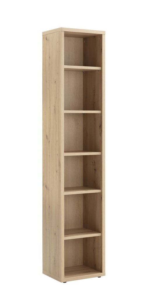 COMPOSAD | Libreria Alta della Linea DISEGNO Con 5 Ripiani Regolabili, Libreria Scaffale, Mobile Colonna, (LxAxP) 44x217,50x35,70cm, Colore Rovere Miele, Studio, Soggiorno, Ufficio, Made in Italy