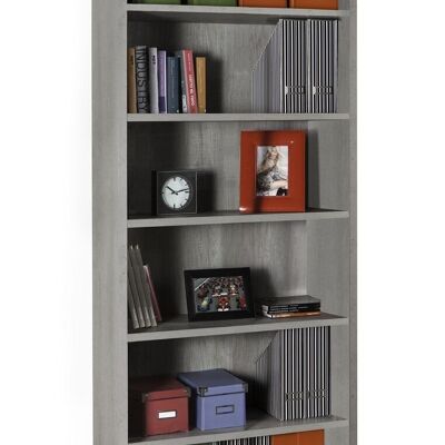 COMPOSAD | Libreria Alta della Linea DISEGNO Con 5 Ripiani Regolabili, Libreria Scaffale Moderna, (LxAxP) 81,60x217,5x35,70 cm, Grigio Cemento, Soggiorno, Studio, Ufficio, Made in Italy