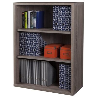 COMPOSAD | Niedriges Bücherregal aus der DISEGNO-Linie mit 2 verstellbaren Regalen, modernes Bücherregal, (BxHxT) 81,60 x 111,90 x 35,70 cm Sonoma-Eiche, Arbeitszimmer, Wohnzimmer, Büro, hergestellt in Italien