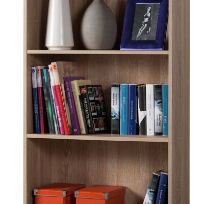 COMPOSAD | Low Bookcase from the FLOW Line with 3 Compartments, Modern Bookcase, for Office, Living Room, Study, (WxHxD) 70x119x30 cm, Sonoma Oak Colour, Made in Italy