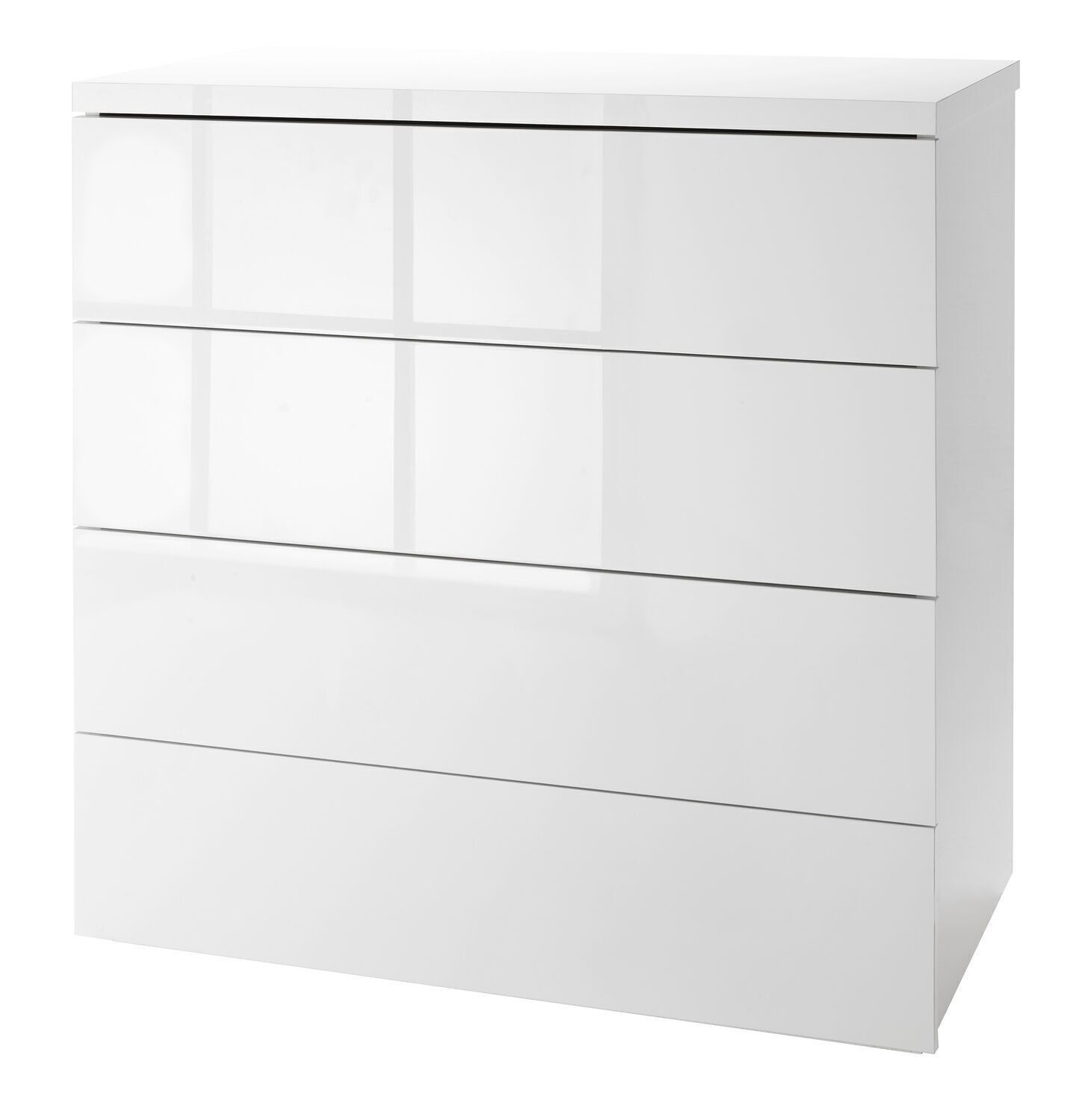 COMPOSAD | Kommode aus der PRIVILEGIO-Linie mit 4 Schubladen, weiße Kommode, Schlafzimmerkommode, (BxHxT) 85x88x44 cm, weiß lackiert, hergestellt in Italien