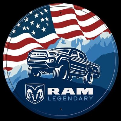 Dodge RAM Legendary - US Schild rund