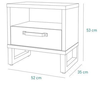 COMPOSADE | Table de chevet de la ligne LAFABRICA avec 1 tiroir et 1 compartiment, table de chevet pour chambre, (LxHxP) 52x53,80x35 cm, coloris Chêne Miel et Gris Laqué, Made in Italy 8