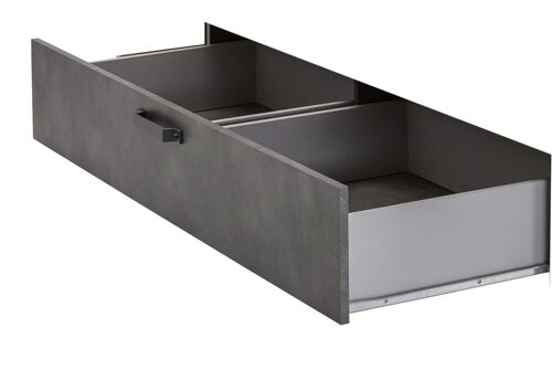 COMPOSAD | Cassettone per Letto della Linea LAFABRICA LT2102 e LT2103 Cassetto Contenitore, Cassettone, (LxAxP) 191x34,8x56,5 cm, Colore Grigio Tadao, Made in Italy