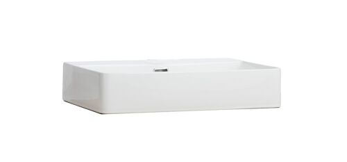 COMPOSAD | Lavandino in Ceramica della Linea LADAMA, Lavandino per bagno, Lavabo Bagno, (LxAxP) 59x12,50x42,50 cm, Colore Bianco, Made in Italy