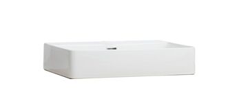 COMPOSADE | Lavabo en céramique de la ligne LADAMA, lavabo de salle de bain, lavabo de salle de bain, (LxHxP) 59x12,50x42,50 cm, couleur blanc, Made in Italy