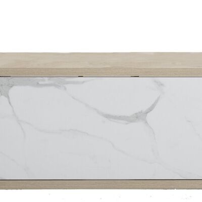 COMPOSAD | Washbasin Base from the LADAMA Line Without Sink, Bathroom Vanity Unit, Bathroom Wall Unit, Marble Vanity Unit, (WxHxD) 122.8x54.7x50.9 cm, Oak and Marble Effect, Made in Italy