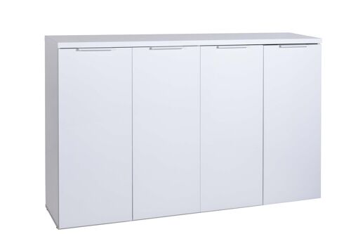 COMPOSAD | Mobile multiuso della Linea MUNDI con 4 Ante, Salvaspazio, Scarpiera, per Ingresso, Ripostiglio, Garage, (LxAxP) 159.8x102.3x35.1 cm, Bianco laccato, Made in Italy