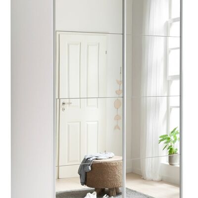 COMPOSAD | Kleiderschrank aus der SYSTEMA-Linie, Kleiderschrank mit 2 Schiebetüren mit Spiegeltüren, Schlafzimmer, (BxHxT) 150x223x67 cm, Farbe Weiß, Hergestellt in Italien