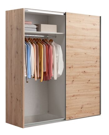 COMPOSADE | Armoire de la Ligne SYSTEMA, Armoire avec 2 Portes Coulissantes, Chambre à Coucher, (LxHxP) 200x223x67 cm, Couleur Chêne Miel, Fabriquée en Italie 4