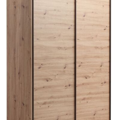 COMPOSAD | Wardrobe from the SYSTEMA Line, Wardrobe with 2 Sliding Doors, Bedroom, (WxHxD) 150x223x67 cm, Honey Oak Colour, Made in Italy