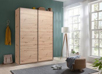 COMPOSADE | Armoire de la Ligne SYSTEMA, Armoire avec 2 Portes Coulissantes, Chambre à Coucher, (LxHxP) 150x223x67 cm, Couleur Chêne Miel, Fabriquée en Italie 6