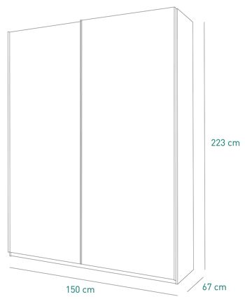 COMPOSADE | Armoire de la Ligne SYSTEMA, Armoire avec 2 Portes Coulissantes, Chambre à Coucher, (LxHxP) 150x223x67 cm, Couleur Chêne Miel, Fabriquée en Italie 7