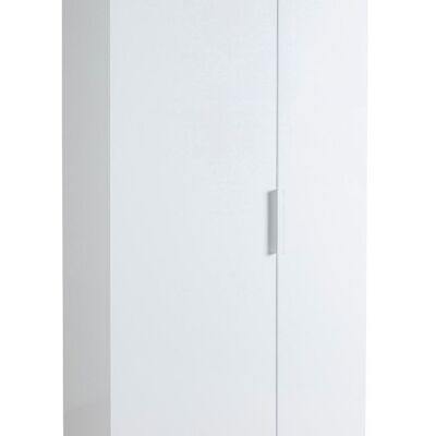 COMPOSAD | Mehrzweckschrank aus der Mundi-Linie mit 2 Türen und 6 Regalen, Garderobenschrank, Eingangsschrank, (BxHxT) 82,30 x 189,60 x 35,20 cm, weiß lackiert und Zebra-Marmor, hergestellt in Italien