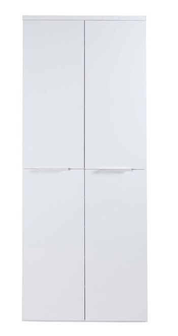COMPOSADE | Armoire mobile de la ligne MUNDI avec 4 portes, meuble de rangement, gain de place, polyvalente, (LxHxP) 80x200x35.1 cm, Laqué blanc, Fabriqué en Italie 3