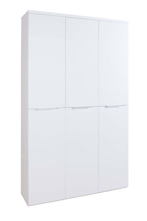 COMPOSAD | Mobile Armadio della Linea MUNDI con 6 Ante, Mobile Ripostiglio, Salvaspazio Multiuso, (LxAxP) 119.8x200x35.1 cm, Bianco Laccato, Made in Italy