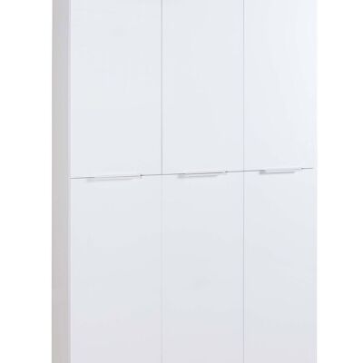 COMPOSADE | Armoire mobile de la ligne MUNDI avec 6 portes, meuble de rangement, gain de place polyvalent, (LxHxP) 119.8x200x35.1 cm, Laqué Blanc, Fabriqué en Italie
