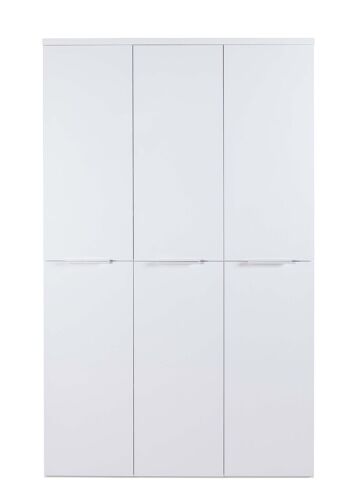 COMPOSADE | Armoire mobile de la ligne MUNDI avec 6 portes, meuble de rangement, gain de place polyvalent, (LxHxP) 119.8x200x35.1 cm, Laqué Blanc, Fabriqué en Italie 4