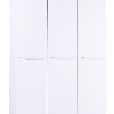 COMPOSADO | Armario de la línea MUNDI con 6 puertas, mueble contenedor, armario con estantes, (AnxAlxPr) 101,50x199,30x35 cm, Color roble y lacado blanco, Made in Italy