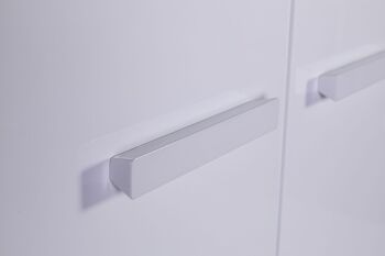 COMPOSADE | Armoire de la Ligne MIPIACE avec 3 portes, 2 tiroirs et 1 compartiment, armoire de chambre, armoire avec portes, (LxHxP) 152,60x216,60x63,40 cm, couleur ciment et laqué blanc, fabriquée en Italie 5