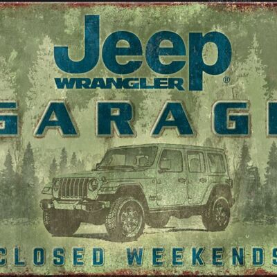 US metal sign JEEP Wrangler Garage