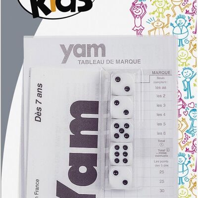 Juego de ñame con dados y bloque
