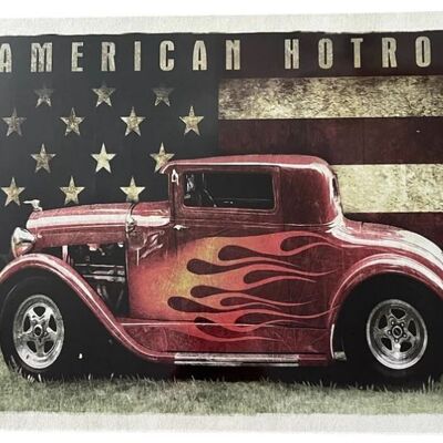 Cartel de chapa: Hot Rod americano