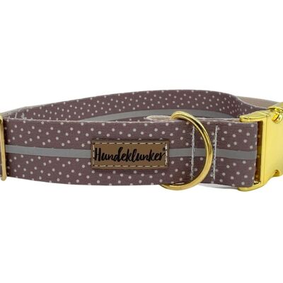 Collar para perros capuchino reflector (rPet) dorado/plateado