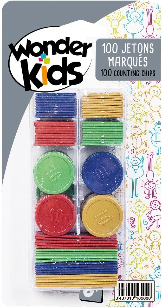 Boîte 100 Jetons Marqués