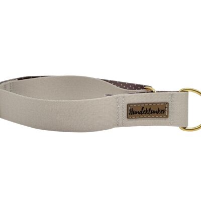 Train Stop Dog Collar Beige (rPet) Gold/Silver