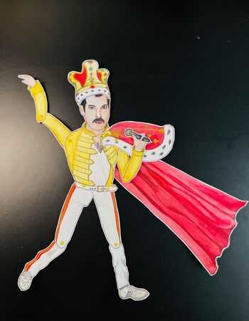 Marionnette en papier Freddie Mercury 3