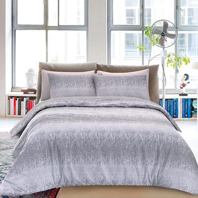 Dorian Home, Bettwäsche-Set für Einzelbett 155 x 210, aus 100 % weicher und reiner Baumwolle, hergestellt in Italien, graues Tropfenmuster