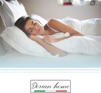 Dorian Home Parure de lit double 250 x 210 cm, housse de couette double en coton 100 % doux et pur, fabriquée en Italie, motif gouttes grises 7