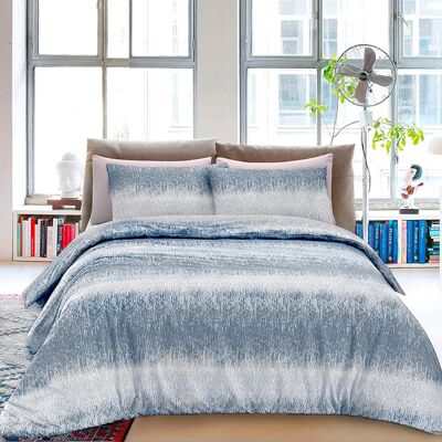 Dorian Home, Doppelbett-Bettbezug-Set 200 x 210, aus 100 % weicher und reiner Baumwolle, hergestellt in Italien, blaugrünes Tropfenmuster