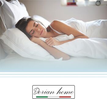 Dorian Home Parure de lit double 250 x 210 cm, housse de couette double en coton 100 % doux et pur coton, fabriquée en Italie, motif beige Garda 7