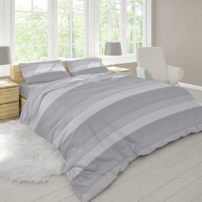 Dorian Home Double Duvet Cover Set 250 x 210 cm, Double Cotton Duvet Cover Made of 100% Soft and Pure Cotton, Made in Italy, Garda Gray Pattern