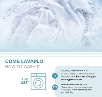 Dorian Home, Parure de lit double 200 x 210 cm, 100 % coton doux et pur, fabriquée en Italie, motif gris Laveno 5