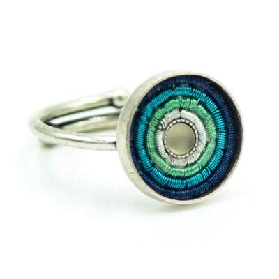 India Antik Ring 03 Piccolo anello con intarsio colorato